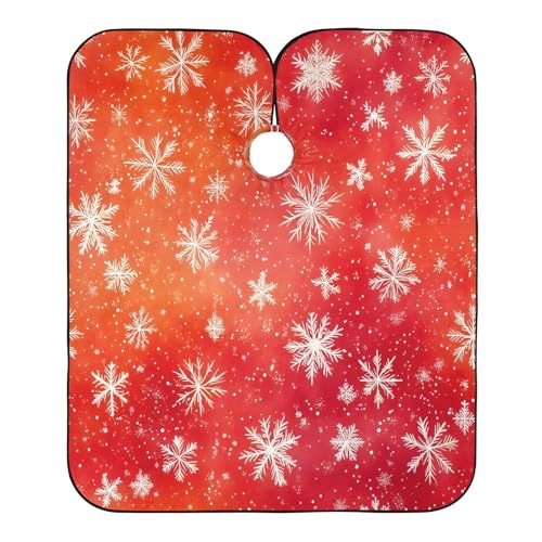 BOESI Watercolor Snowflake Pattern Barber Shawl, Waterproof Haircut Shawl, Haircut Salon Apron, Shaving Bib, 55 x 65 inches