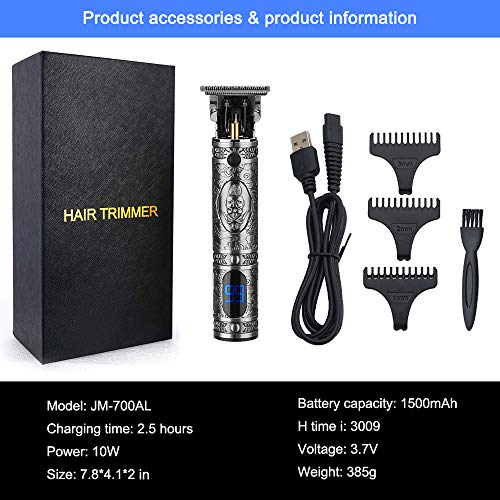 Electric Hair Clippers for Men Professional Outliner,2020 New Cordless Zero Gapped Trimmer Barber Accessories Grooming Waterproof Rechargeable Close Cutting T-Blade 0mm Bald Detail Beard Shaver