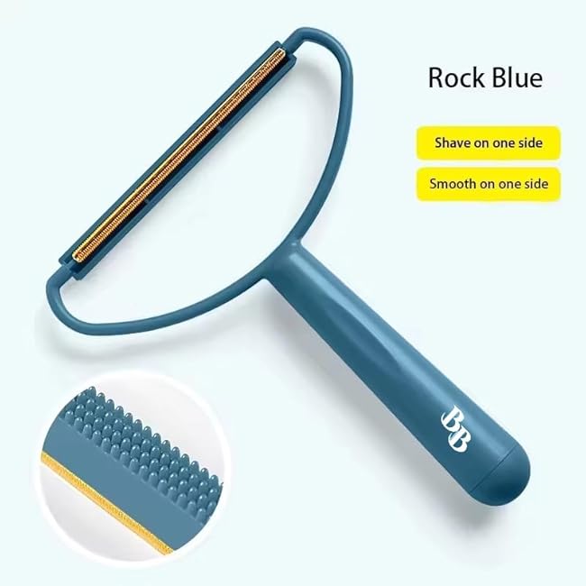 Generic Pet Hair Removal Tool, 2-Sided with Shave and Smooth Surfaces, Large Size, Pet Cleaning Brush for Furniture (Rock Blue)-U2sMoTM1