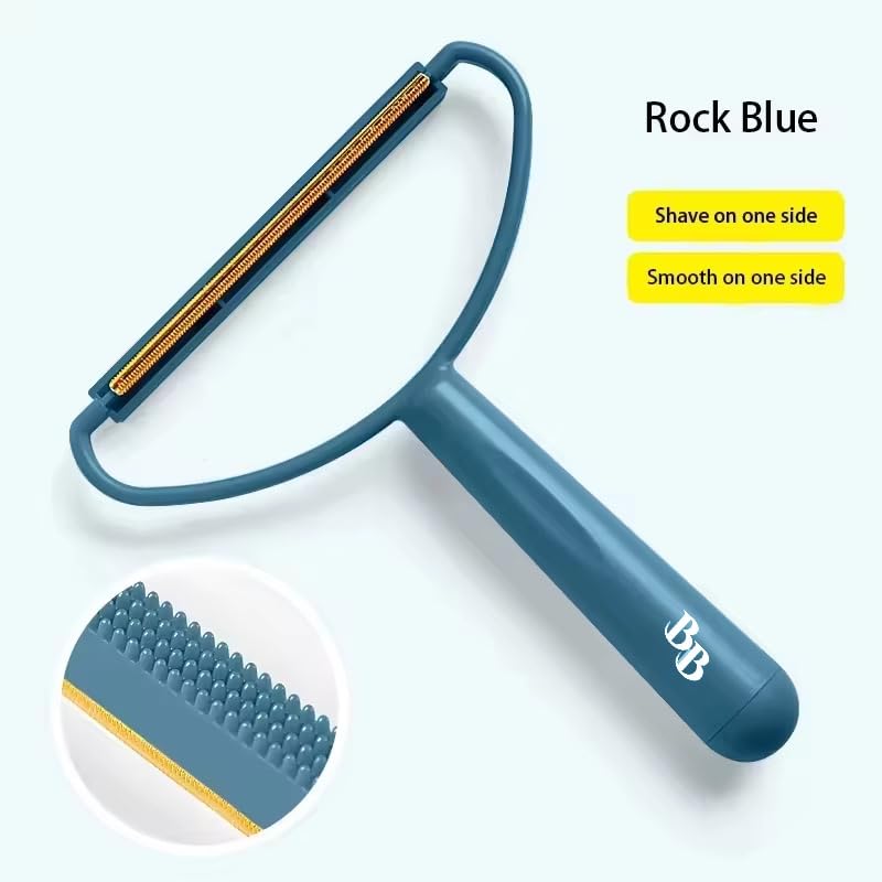 Image of Generic Pet Hair Removal Tool, 2-Sided with Shave and Smooth Surfaces, Large Size, Pet Cleaning Brush for Furniture (Rock Blue)