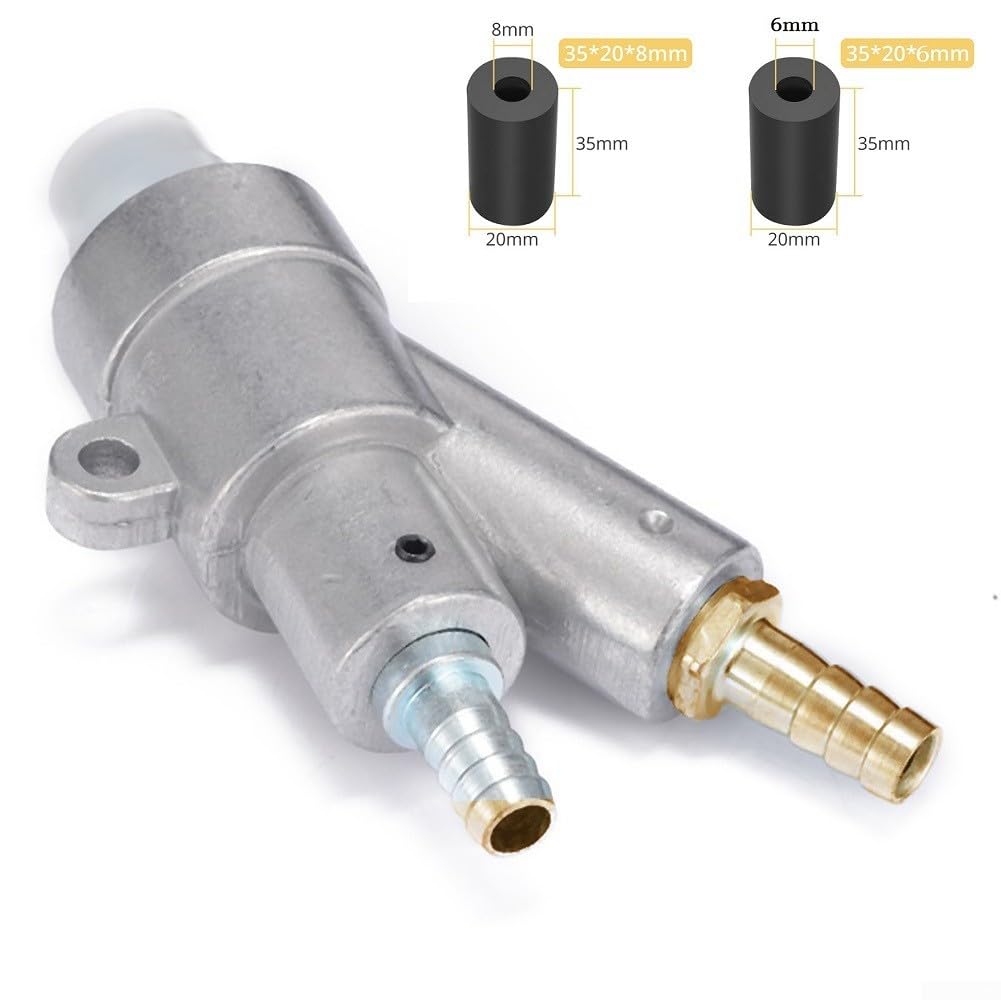 Sandstrahlpistole Luftsandstrahlpistole Düse, Luftsandstrahlwerkzeug Sandstrahler mit Borkarbiddüse 6/8 mm für Rost- und Staubentfernung auf Industriemaschinen (D)
