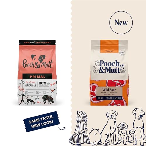 Pooch & Mutt - Getreidefreies Primal Hundetrockenfutter mit hohem Proteingehalt, Wildschwein-Geschmack, 10 kg