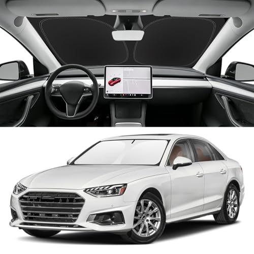 SLOGENTO Custom Fit Windshield Sun Shade for Audi A4 2017-2025, Blocks UV & Heat, Front Window...