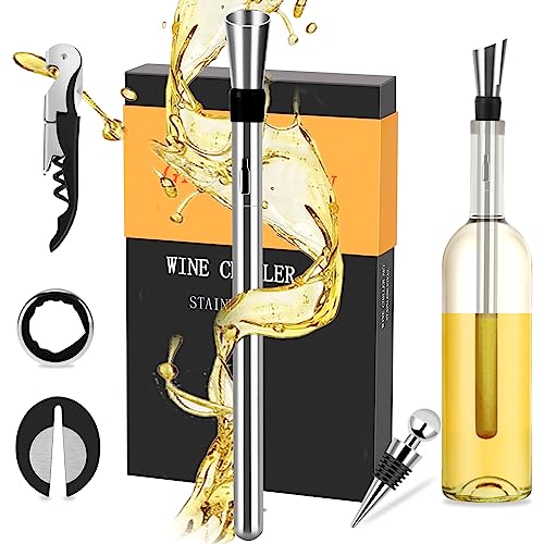 Refrigeratore per Bottiglie Vino, Set 6 in 1 in Acciaio Inox