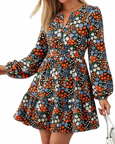 breezy flowy dress - multi black