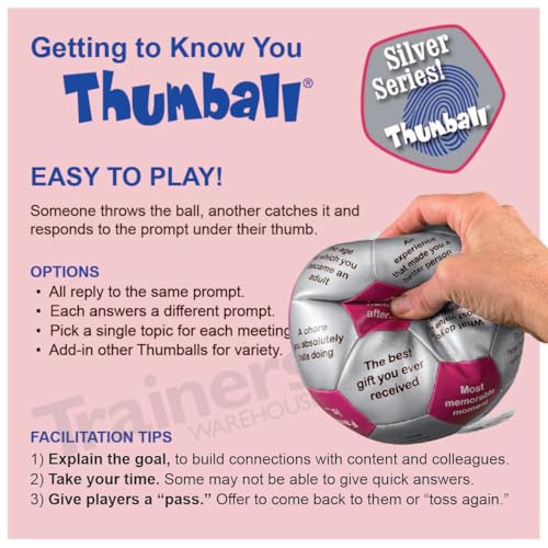 Image of Trainers Warehouse 6 inch Thumball Collection, 32 Prompts for Conversation, Team Building, Relationship and Training