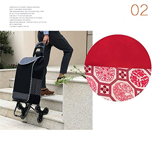 Einkaufstrolley Multifunktions-Einkaufswagen Travel Climb Stairs Collapsible Portable Iron Art Supermarkt Push Trailer… – Bild 7