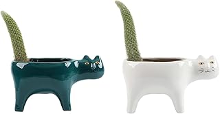 BLUEKIWI Creative Cat Plant Pots Creative Cat Pot Holders Ceramics Flower Pots Succulent Plants Pot Desk Garden Room Decoration Planter for Flower Sedum Succulent Plants
