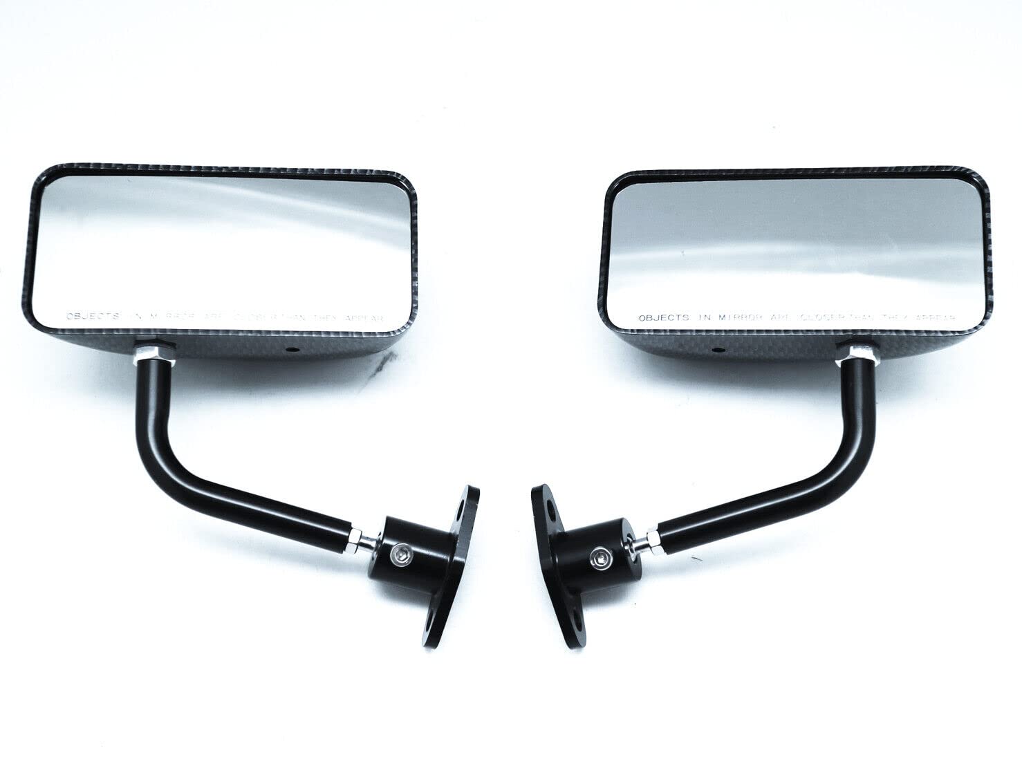 Specchietti Laterali Piccoli da Gara in Look Carbonio Auto/Moto Tipo F1, Coppia Lato Destro+Sinistro