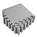 LCZB Tapis en Mousse Eva, Casse-Tête Criss-Criss-Crisson Antidérapants, 12Pieces Eva Mousse Puzzle Tapis de Revêtement de Sol de Protection, pour La Maison, Garage 12 '' X 12 '' - Noir,Gris,12PC