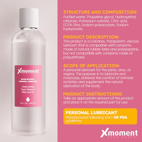 Image of Liquid Water Based Lube, Fragrance-Free pH-Balanced Personal Lubricant Without Glycerin & Parabens, Slippery Massage Gel for Women, Men and Couples (8oz)