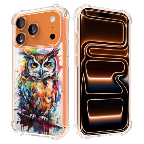 Coque antichoc iPhone OO Pro Max 2025 double matière rigide souple imprimé hibou