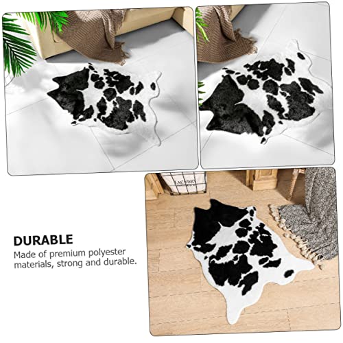 Alfombra de vaca lavable decorativa para hogar con base antideslizante 7