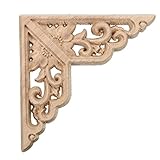2pcs Holzornamente Ornament aus Holz Verziehrung Möbel Schrank Schnitzerei...
