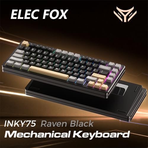 Image of MK INKY75 CNC Aluminum Mechanical Keyboard Triple-Mode Connectivity Gaming Keyboard, 75% Layout Mechanical Keyboard,with Superior Acoustics, Creamy Sounding, RGB /HMX /4000mAh(Raven Black)