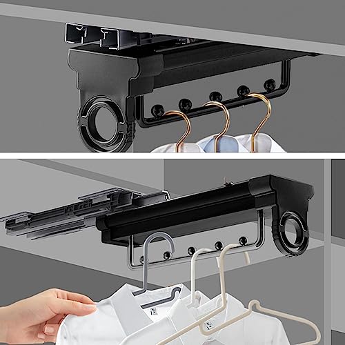 Cintre extensible de placard en métal robuste à fermeture douce - 3
