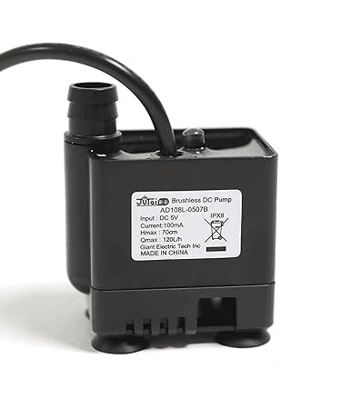 Loomla Replacement Pump for 135oz/4L Pet Fountain Cat Water Fountain Dog Water Bowl Dispenser Ultra Quiet Long Lifespan Water Pump with Adaptor, USB Cable, LED Lights (VC1459)