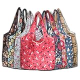 lukar Foldable Reusable Grocery Bags, Portable Reusable Shopping Bags Totes Machine Washable With Ha