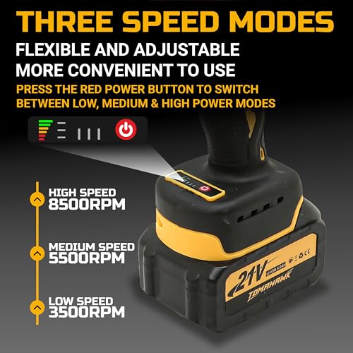 Image of TOMAHAWK 21V Brushless Cordless Angle Grinder TAG-4000, 8500RPM-Brushless Motor- 115mm- 4.0Ah Li-ion with fast charger-Variable Speed Control & Battery Indicator for Precision Grinding