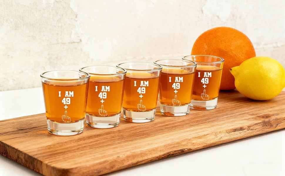 50th Birthday Shot Glasses,Middle Finger Funny Shot Glasses,50th Birthday Gifts for Her/Him - Image 3