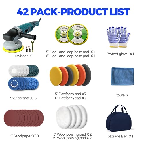 Holikme 1-1 42 Pack Dual Action Polisher,Buffer Polisher,Da Buffer Polisher Waxer thumb #6