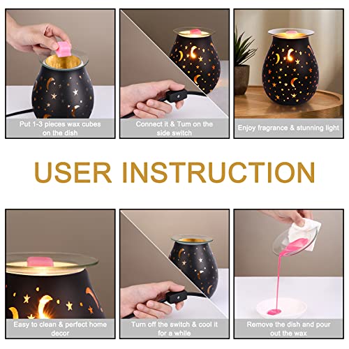 Wax Warmer For Scented Wax Melters,Glass Wax Melt Warmers Electric,Scented Wax Burner With Night Light,Wax Melter Warmer For Christmas Gifts&Office,Bedroom #TOP3