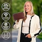 Geldbörse Damen Gross aus Hochwertigem Leder - Portemonnaie Damen Gross viel Platz - Geldbeutel Groß - Portmonee Leder mit RFID Schutz – Stilvolle Brieftasche für Frauen Geschenk -Braun 1 – Bild 2