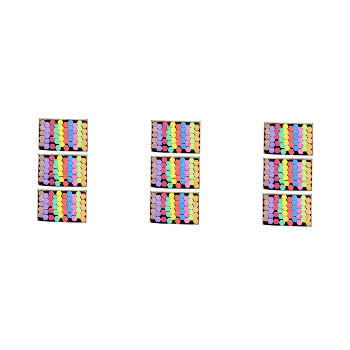 DOITOOL 3 Ensembles Boîtes De Craies Colorées Hexagonales Sans Poussière Pour École Et Maison Colorées 3 Boîtes*3