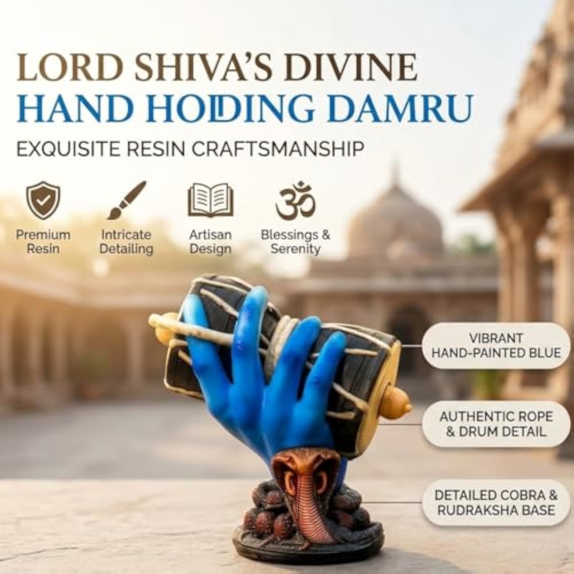 Shivji Idol for Car Dashboard, Compact Resin Murti
