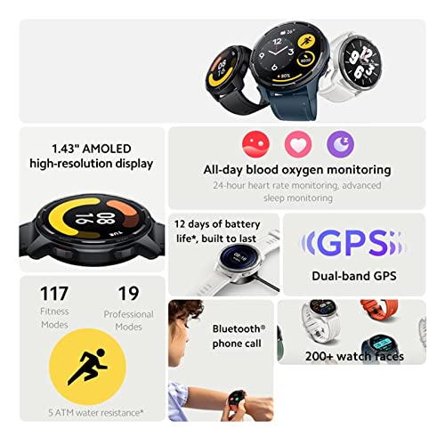 Smartwatches Horloge Display Bluetooth Telefoon GPS Smartwatch (Kleur: Blauw N Zwart Band) (Zwarte N Zwarte Band) - Afbeelding 4