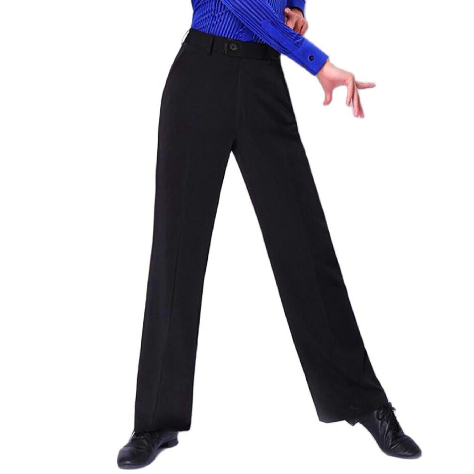 Pantalon de danse classique pour homme avec passant de ceinture pour la compétition Noir