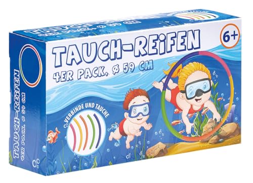 ToyToyToy Diving Hoops Tauchreifen 4 große Tauchringe zum Durchtauchen 59 cm