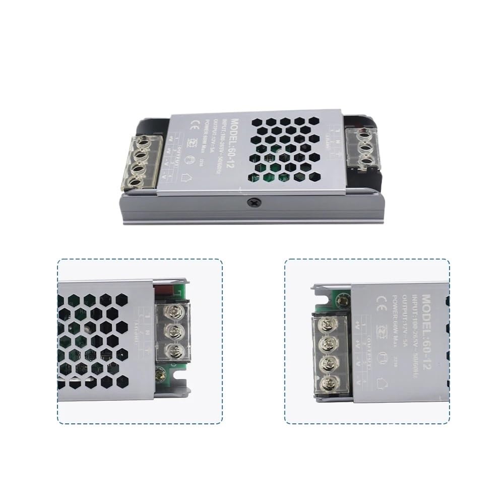 Unidad de Fuente de alimentación conmutada for Tira de Led AC110V 220V a DC 12V 24V voltios Controlador de Led 60w 100w 200w 300w 400w Controlador de Tira de LED(60w,24V)