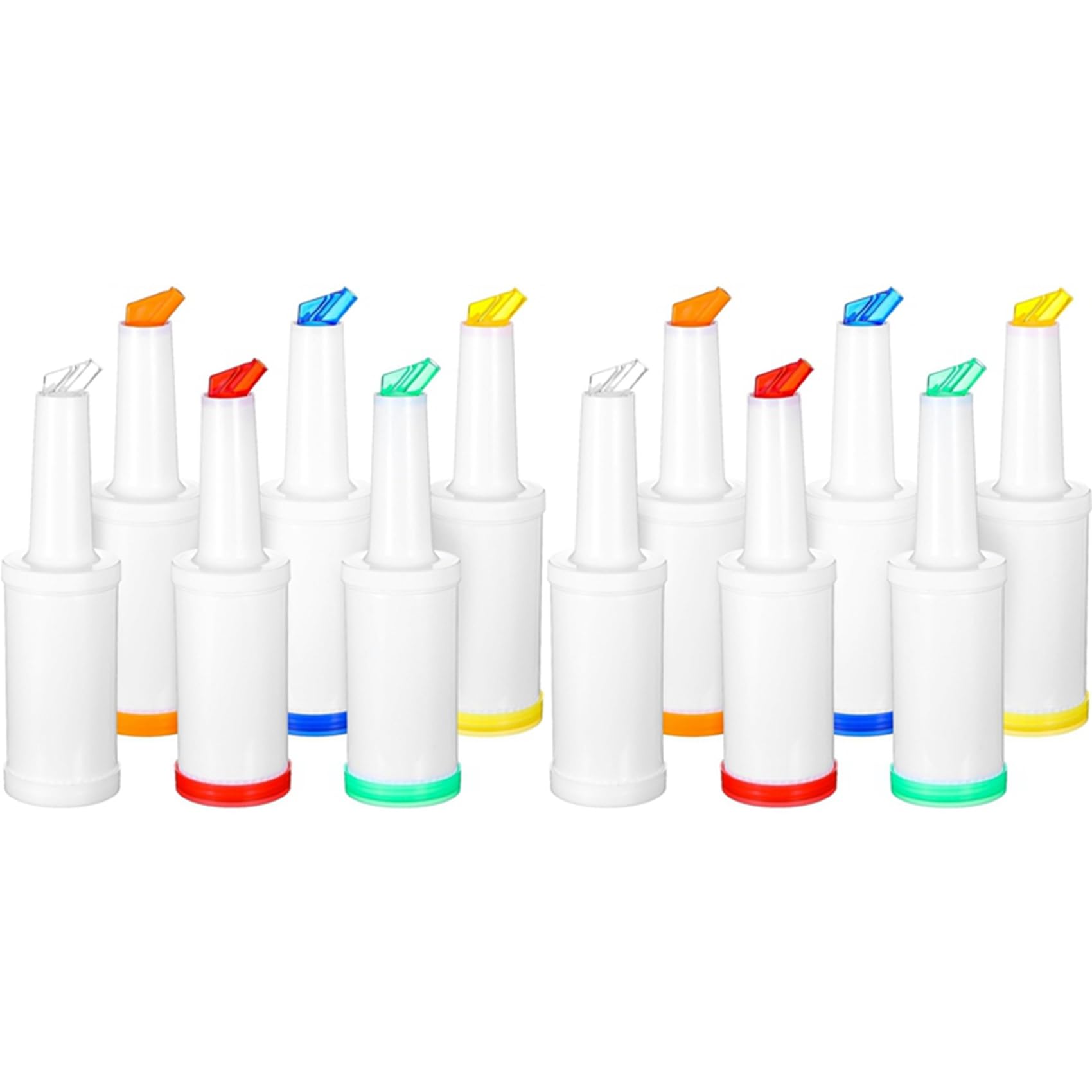 Hndhbfgrt 12-Piece Professional Bar Juice Pour Bottles Set - 0.9 Quart Juice Pourers for Bartending, Store and Pour Containers