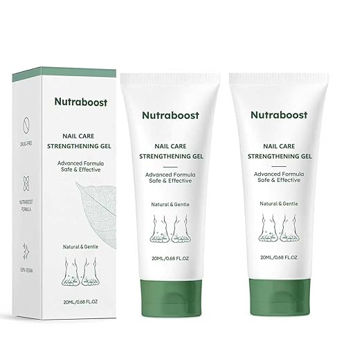 Nutraboost Gel natural para el cuidado de uñas, suero fortalecedor para cutículas para uñas dañadas y quebradizas, 0.7 fl oz (1 unidad) (2 unidades)