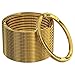Silipac Flat Gold Metal Key Rings Split Round Bulk-Heavy Duty Stainless Steel KeyChain Multipurpose for Car, Home, Office, Lanyards Nickel-Plated Holder Round Nickel Plated