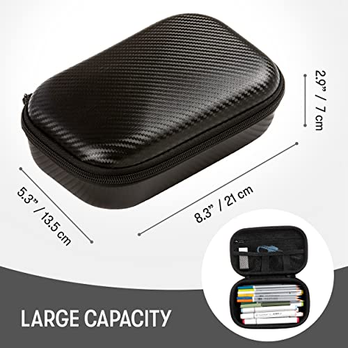 Image of ZIPIT Black Carbon Pencil Case, Durable Pencil Box Storage and Cable Holder