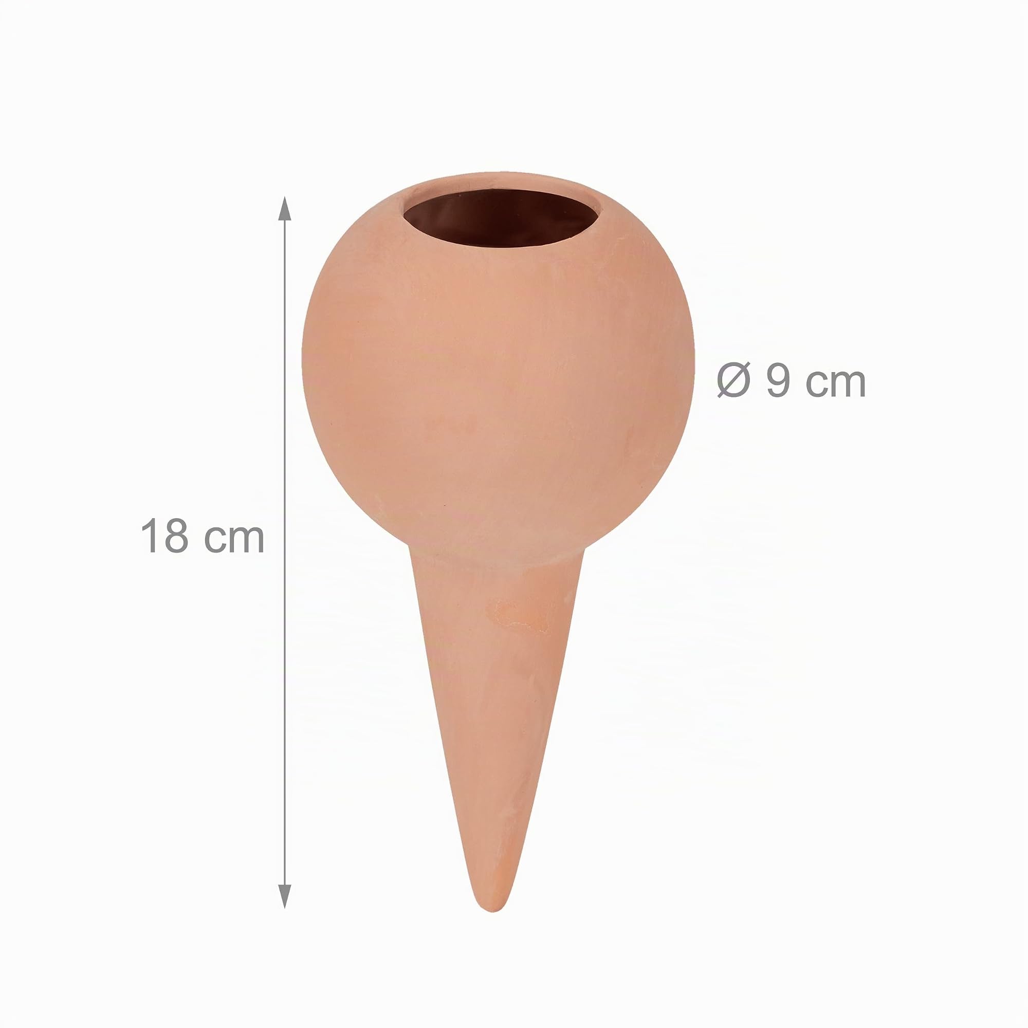 Relaxdays Arrosage en Terre Cuite, Lot de 4, Bouteilles Pet 1,5 L, pour intérieur (Chambre) & extérieur (Balcon), Marron