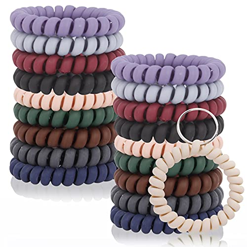 BIHRTC 20 Pieces Mix Color Plastic Coil Stretch Wristband Keychain Bracelets Elastic Stretchable Wrist Coil Key Holder Key Hook for Office Workshop Shopping Mall Gym Pool and Outdoor Activities