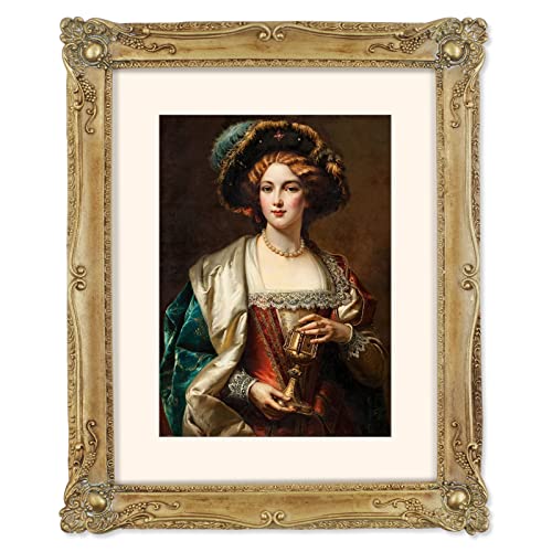 Simon'S Shop SS2007P-010 11X14 Picture Frame Matted For 8X10 Photo, Vintage Style Poster Frames 11X14 cover