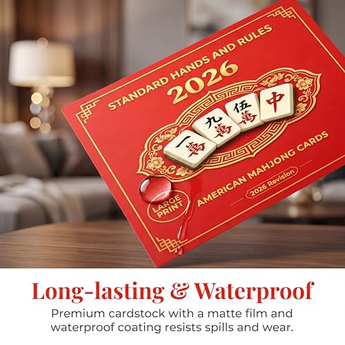 2026 Mahjong Card Large Print, Set de 4 cartas miniatura 4