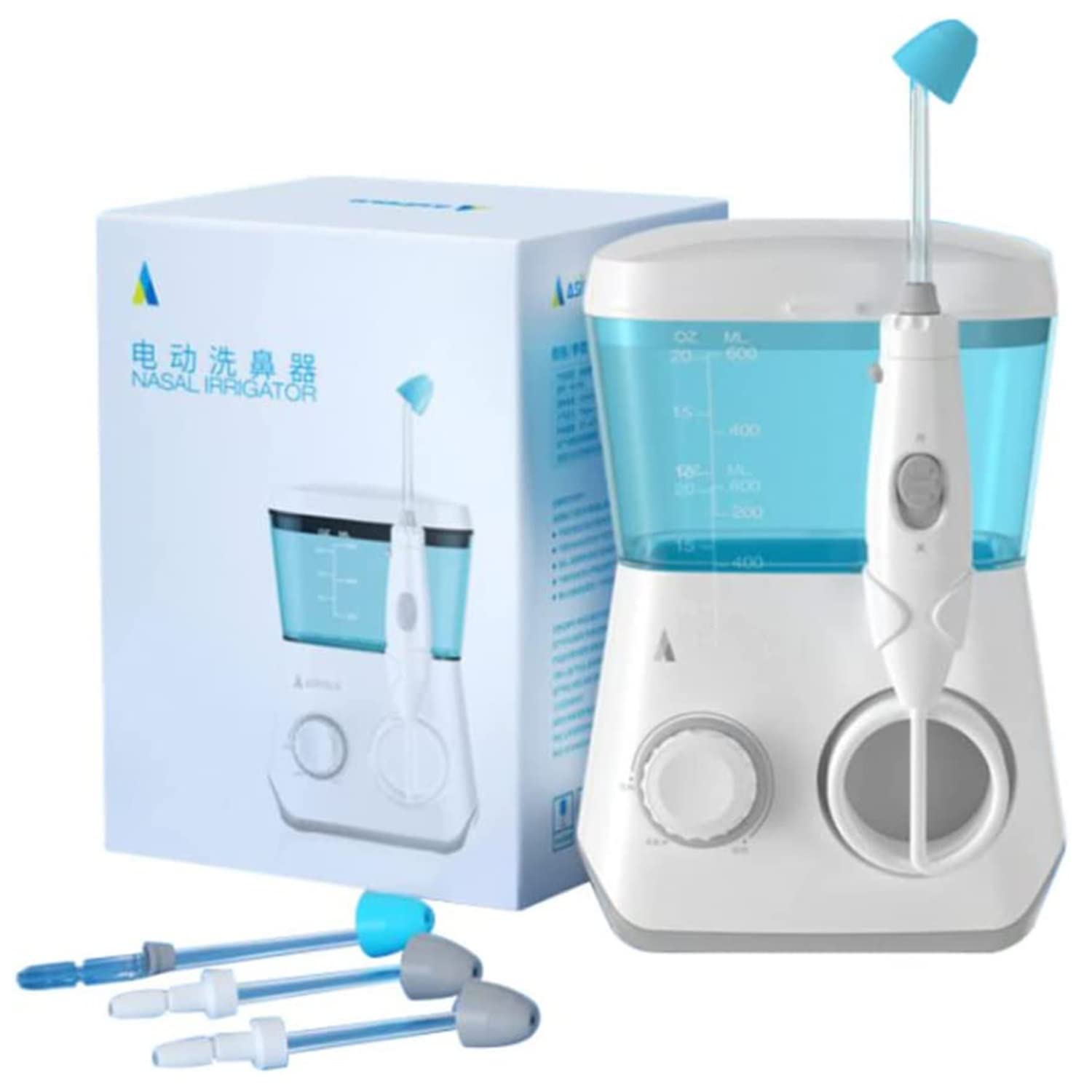 Sistema di irrigazione nasale pulsante del seno nasale Pulitore elettrico Neti Pot Macchina per il risciacquo nasale per seno, naso chiuso e sollievo dalle allergie, kit di risciacquo nasale per