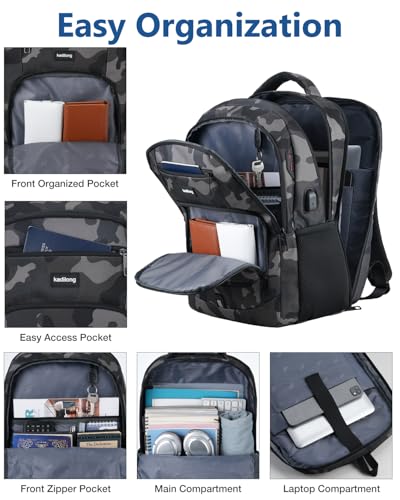 Image of kadilong Travel Laptop Backpack for Men Business Anti Theft,School Backpack Bookbag College for Boys Fits 17.3 Inch Notebook