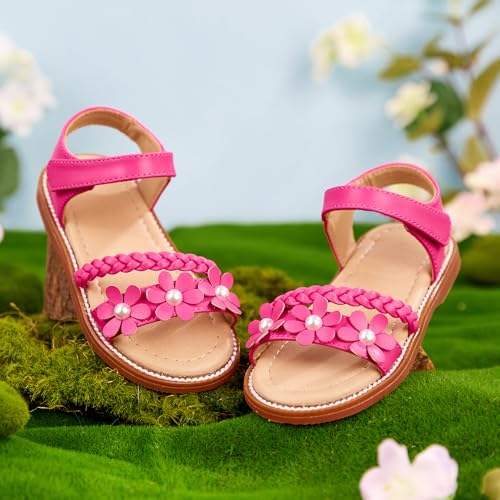 Image of GINFIVE Toddler Girls Sandals Little Girls Kids Summer Shoes Toddler Sandals