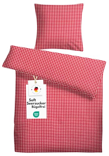 Carpe Sonno Seersucker Bettwäsche 135x200 Baumwolle | Sommer Bettwäsche...