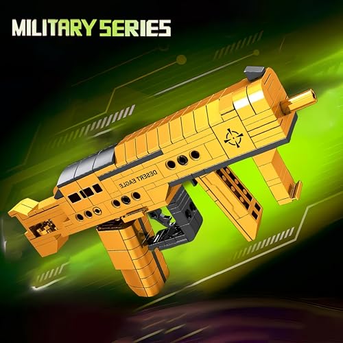 Image of 3-in-1 Military Blaster Building Blocks Toy Gun Set (320 PCS) | Submachine Gun, Gold Desert Eagle & Sniper Rifle Models | STEM DIY Construction Set for Kids | Compatible with Major Brands