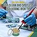 Flexzion Soldering Iron Tip Cleaner, Soft Coiled Brass Wire Sponge Stainless Steel Holder with Rosin Flux