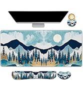 ARTSO Large Gaming Mouse Pad Set, Keyboard Wrist Rest Support + Mouse Wrist Cushion + Extended Mo...