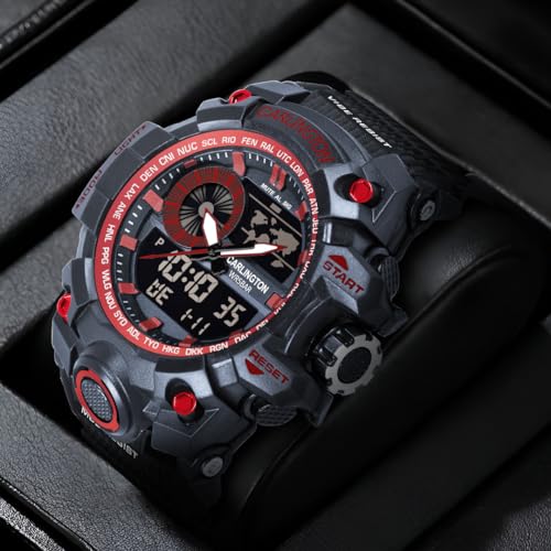 Image of Carlington Analog-Digital Sports Watch: Chronograph, Dual Time, Alarm, Stopwatch, Water-Resistant, Shock-Resistant, Back Light Display- The Perfect Watch for Men and Boys - CT3388