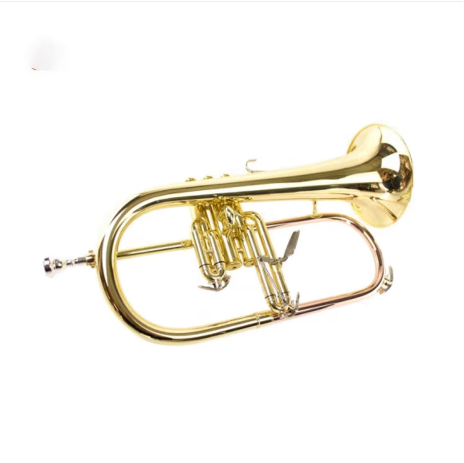 Standard Trąbka Instrument B-dur Flugelhorn Trzyklawiszowy Trąbka Profesjonalny Mosiądz Stal Nierdzewna Profesjonalny(Gold)